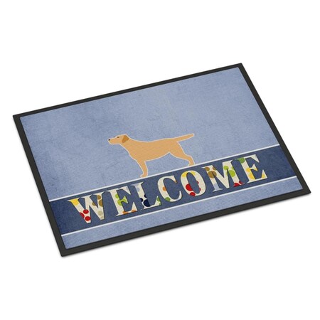 Carolines Treasures 24 x 36 in. Yellow Labrador Retriever Welcome Indoor or Outdoor Mat BB5501JMAT